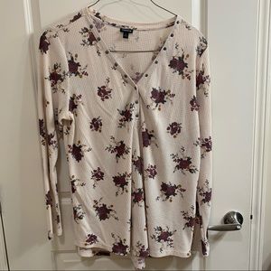TORRID floral waffle knit top
